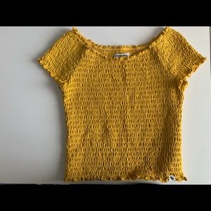 Abercrombie Kids Girls Yellow Off the Shoulder Top